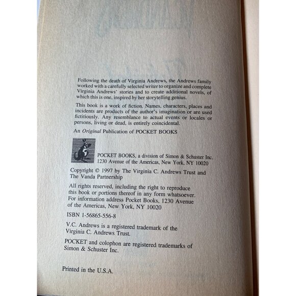 V.C. Andrews "Unfinished Symphony" Hardcover Book Third Novel In Logan Family Se - Picture 4 of 5